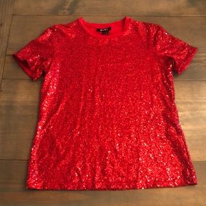 Red Sequin Top. Size M.